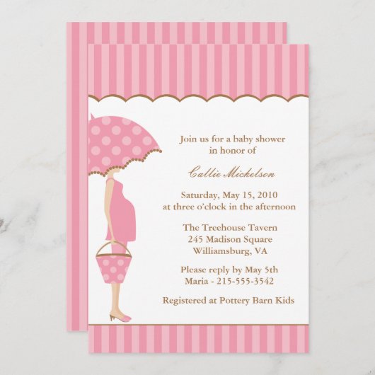 Mod Ma Baby shower Invitation Kaart (Voorkant / Achterkant)