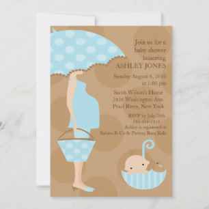 Mod Mama Umbrella Boy Baby shower Kaart