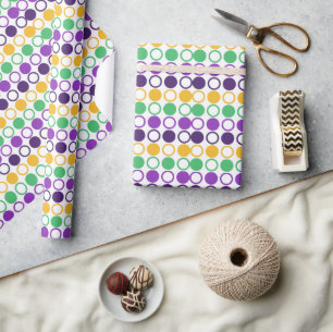 Mod Mardi Gras Stippen Cadeaupapier