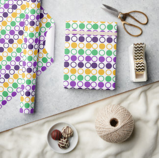 Mod Mardi Gras Stippen Cadeaupapier