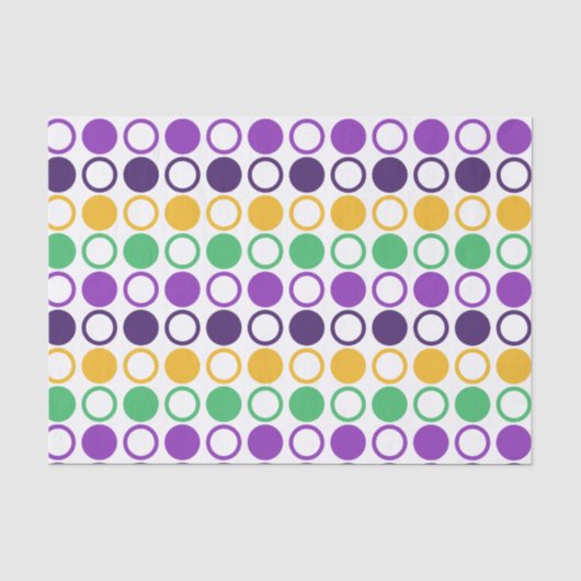 Mod Mardi Gras Stippen Tissuepapier (Voorkant)