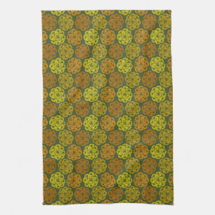 Mod Marigolds Motif Floral Serviette de cuisine