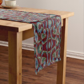 Mod Maroon Brown Abstract Korte Tafelloper (Voorbeeld)