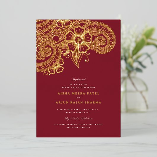 Mod Mehandi Faire-part de mariage (Debout devant)