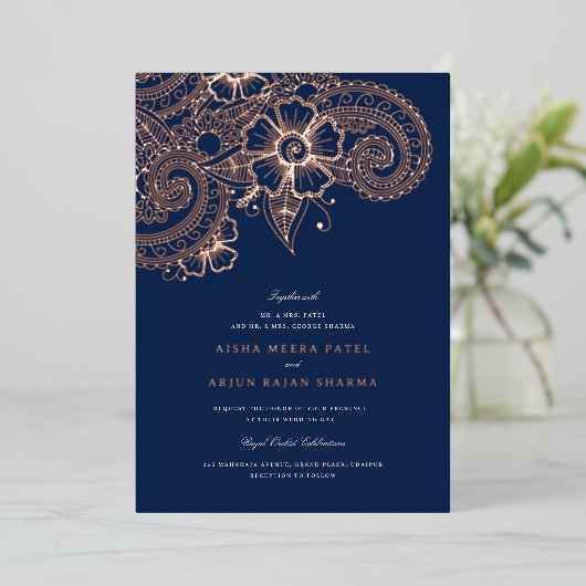 Mod Mehandi Faire-part de mariage (Debout devant)