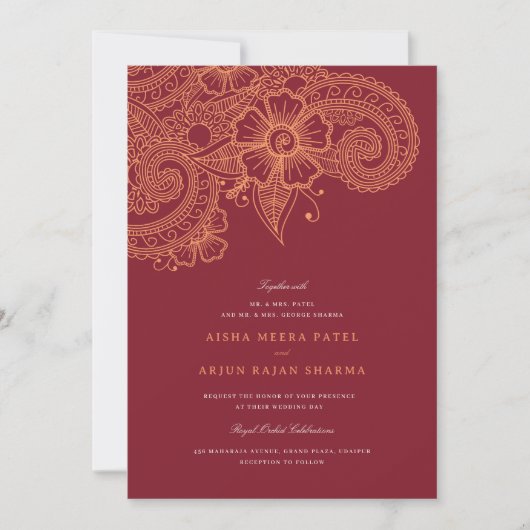 Mod Mehandi Faire-part de mariage (Devant)