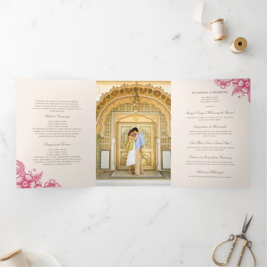 Mod Mehandi Traditioneel Indiase huwelijksprogramm Drieluik Programma (Binnen)