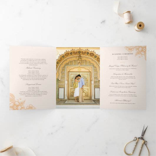 Mod Mehandi Traditioneel Indiase huwelijksprogramm Drieluik Programma (Binnen)