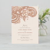 Mod Mehandi Wedding Uitnodiging (Staand Voorkant)