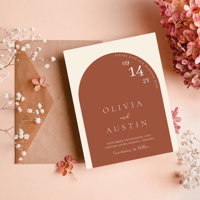 Mod Minimalistische Terracotta Arch Foto de datum  (Creator heeft geüpload)