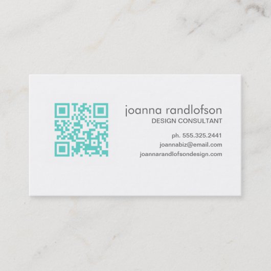 Mod Mint Green QR CODE Visitekaartje (Voorkant)