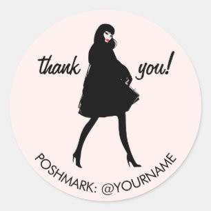 Mod Mode Meisje Boutique, Poshmark Verkoper Roze Ronde Sticker