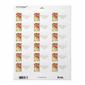 Mod Modern Floral Ranunculus Leaf Roos Bracket Etiket (Full Sheet)