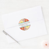 Mod Modern Floral Ranunculus Leaf Roos Bracket Ronde Sticker (Envelop)