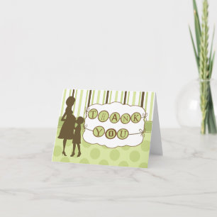 Mod Mom Baby shower Bedankt Opmerking Kaart
