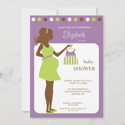 Mod Mom to be Baby Girl Shower Invitation (Devant)