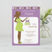 Mod Mom to be Baby Girl Shower Invitation (Debout devant)