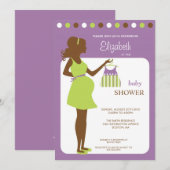 Mod Mom to be Baby Girl Shower Invitation (Devant / Derrière)
