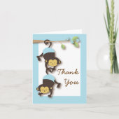 Mod Monkey Baby Boy Blue Thank You Card Bedankkaart (Voorkant)
