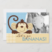 Mod Monkey Birthday Invitation A7-A Kaart (Voorkant)
