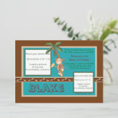 MOD Monkey Birthday Invitation - Personnaliser (Debout devant)