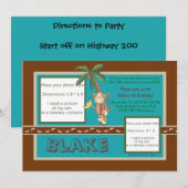 MOD Monkey Birthday Invitation - Personnaliser (Devant / Derrière)