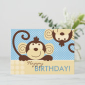 Mod Monkey Birthday Kaart (Staand voorkant)