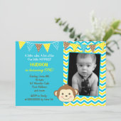 Mod Monkey Boy Photo Anniversaire Invitations (Debout devant)