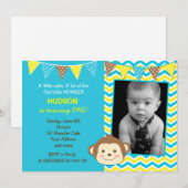 Mod Monkey Boy Photo Anniversaire Invitations (Devant / Derrière)