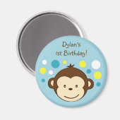 Mod Monkey Pois Anniversaire Favoriser les Magnets (Recto/Verso)
