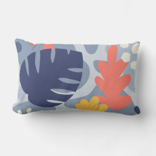 Mod Monstera Abstract Leaf Hawaiian Tropical - Blu Buitenkussen