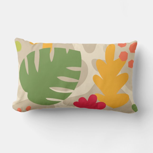 Mod Monstera Abstract Leaf Hawaiian Tropical - War Buitenkussen (Voorkant)