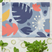 Mod Monstera Leaf Abstract Hawaiian Tropical - Bla Theedoek (Gevouwen)