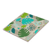 Mod Monstera Leaf Abstract Hawaiian Tropical Tegeltje (Zijkant)