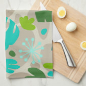 Mod Monstera Leaf Abstract Hawaiian Tropical Theedoek (Quarter Fold)