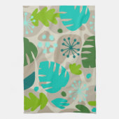 Mod Monstera Leaf Abstract Hawaiian Tropical Theedoek (Verticaal)