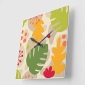 Mod Monstera Leaf Abstract Hawaiian Tropical - War Vierkante Klok (Hoek)
