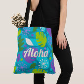 Mod Monstera Leaf Hawaiian Tropical Blauwgroen Bea Draagtas (Dichtbij)
