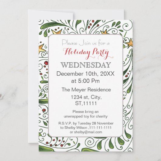 Mod Motif de vacances, fête de vacances Invitation (Devant)