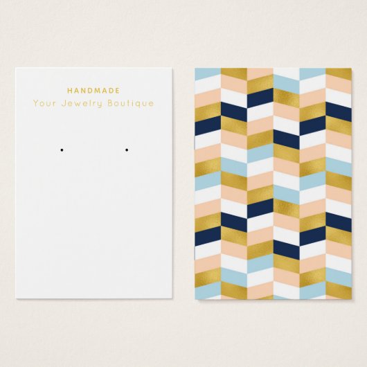 Mod Navy Peach Gold Earling Display Kaarten Visitekaartje (Voorkant /achterkant)