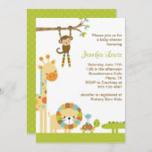Mod Oerwoud Safari Baby shower Uitnodiging (Voorkant / Achterkant)