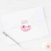 Mod Olifanten Roze Ronde Favor Sticker (Envelop)