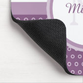 Mod Paars en White Polka Dots Monogram met naam Muismat (Hoek)