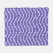 Mod Paarse en Periwinkle Wavy Lines en Stripes Fleece Deken (Voorkant (Horizontaal))