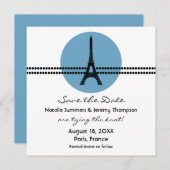 Mod Parisian Stippen sparen de Datum uitnodigen, B Save The Date (Voorkant / Achterkant)