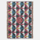 Mod Patroon Fleece Deken met Monogram (Voorkant Verticaal)