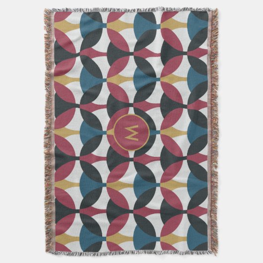 Mod Patroon Fleece Deken met Monogram (Voorkant Verticaal)