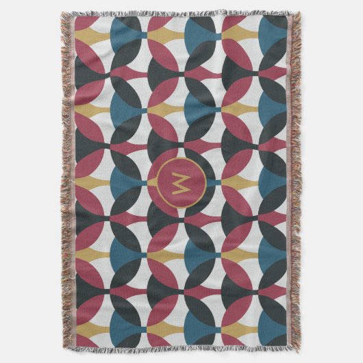 Mod Patroon Fleece Deken met Monogram (Voorkant Verticaal)