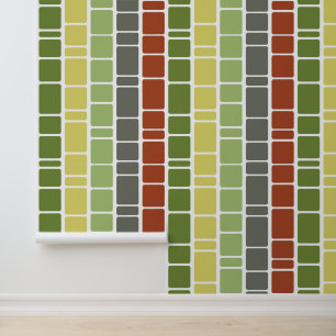 Mod Pattern met warme kleuren Behang