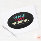 Mod Peace Love Nursing Oval Sticker (Enveloppe)